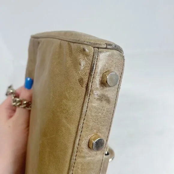 Rebecca Minkoff M.A.C. Taupe Leather Crossbody Bag Purse - Picture 10 of 12